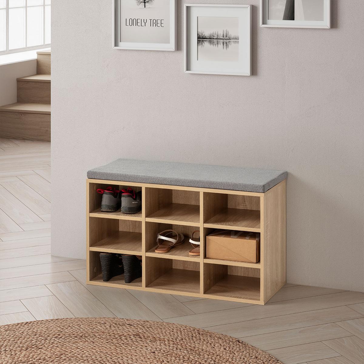 SCHUHBANK Samuel Eichenfarbe - Honigeiche, Holzwerkstoff (81/50/31cm) - VS Venta-stock