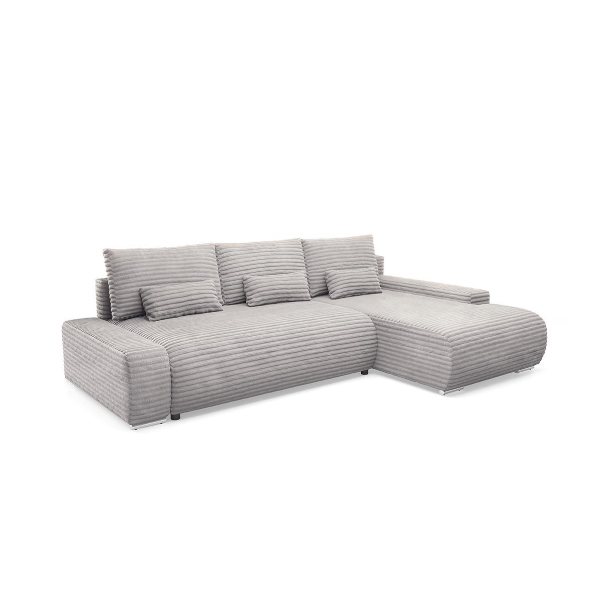 ECKSOFA Ivana 3 Sitzplätze Hellgrau - Hellgrau, Holz (265/172cm) - Petits-meubles