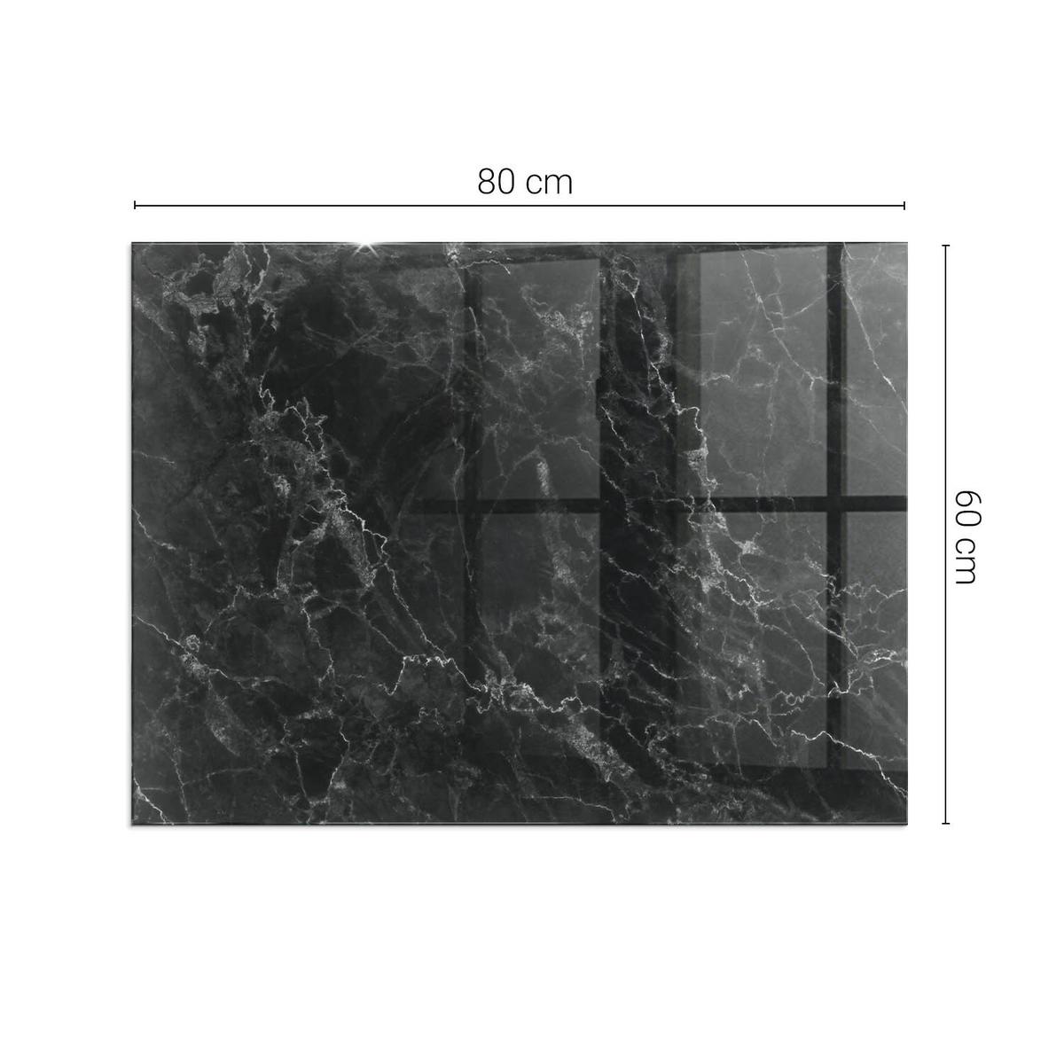 GLASPLATTE für Kamin 80x60 cm - Schwarz, Glas (80/60/0.4cm) - TULUP