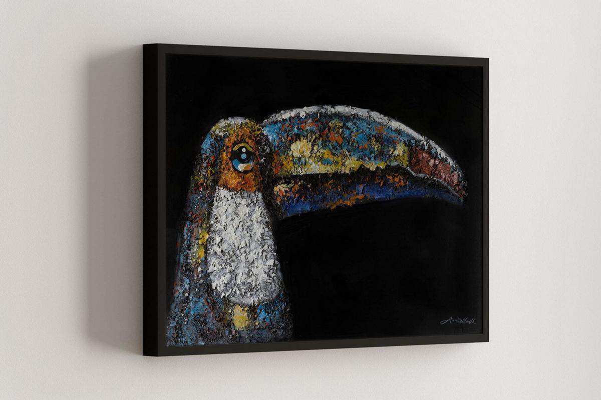 ACRYLBILD HANDGEMALT 90/60 cm - Schwarz, Holz/Textil (90/60cm) - KUNSTLOFT