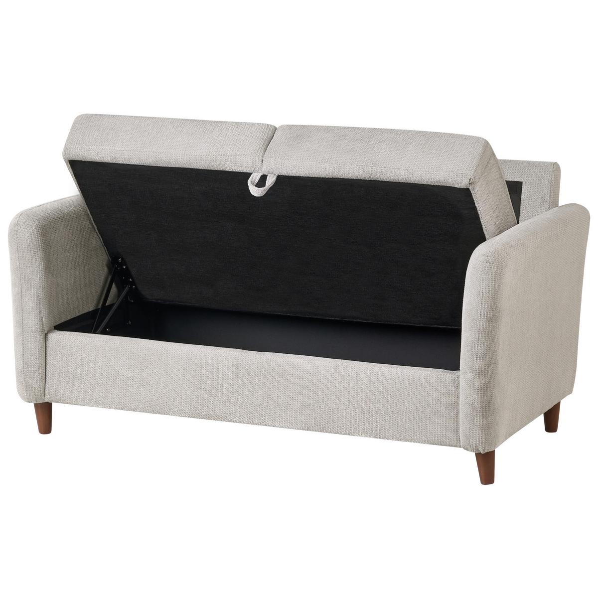 SOFA-SET 5-Sitzer Stoff Grau Mare - Dunkelgrau/Braun, Textil (184/88/77cm) - Beliani