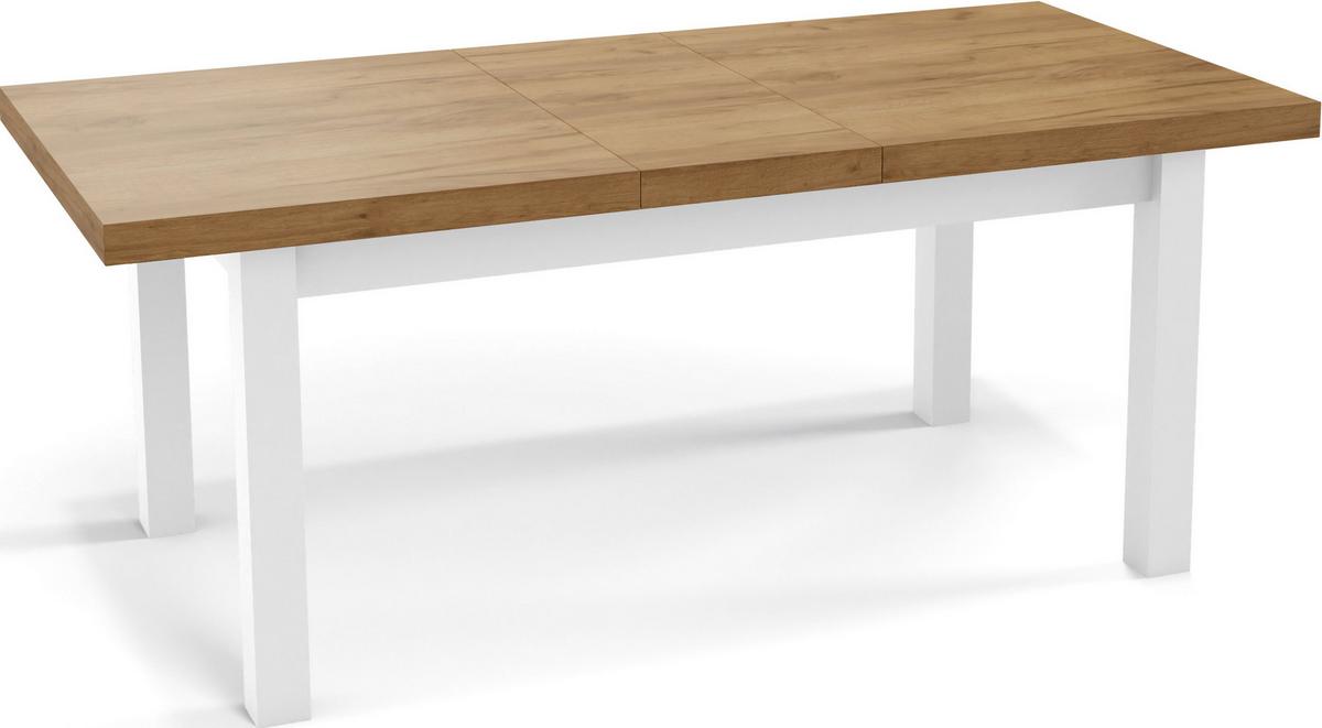ESSTISCH Avena rechteckig ausziehbar, Wotan Eiche 120/80/78 - Eiche Wotan/Weiß, Holz/Holzwerkstoff (80/160/78cm) - WFL GROUP
