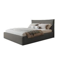BETT 140x200 - Polsterbett mit Bettkasten und Metallrahmen - Modern Betten - Kuscheliger Catch-Me-Stoff - Kollektion Verona - Grau - Grau, Holz/Textil (140/200cm) - Alpi-Möbel