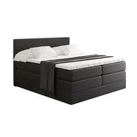 BOXSPRINGBETT mit Matratze H3|H4 und Lattenrost - VEXA KING-120x200 - Schwarz - Schwarz, Holzwerkstoff (120/200cm) - ALTDECOR