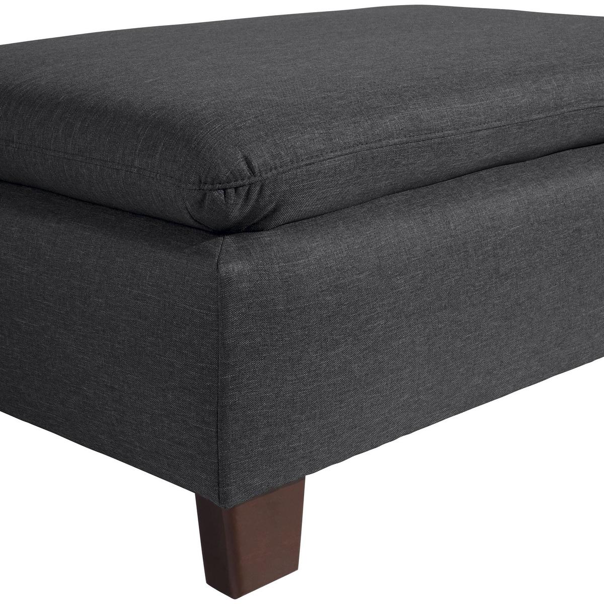 POLSTERHOCKER Kaylil Flachgewebe graphit - Graphitfarben, Kunststoff (90/43/60cm) - 58aufmkessel