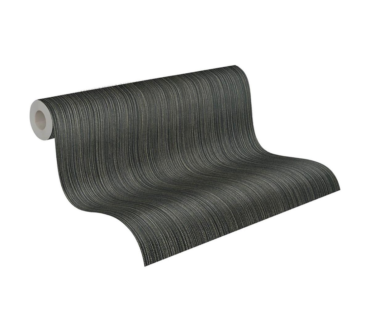VLIESTAPETE Schwarz 53/1005 cm - Schwarz, Textil (53/1cm) - KUNSTLOFT