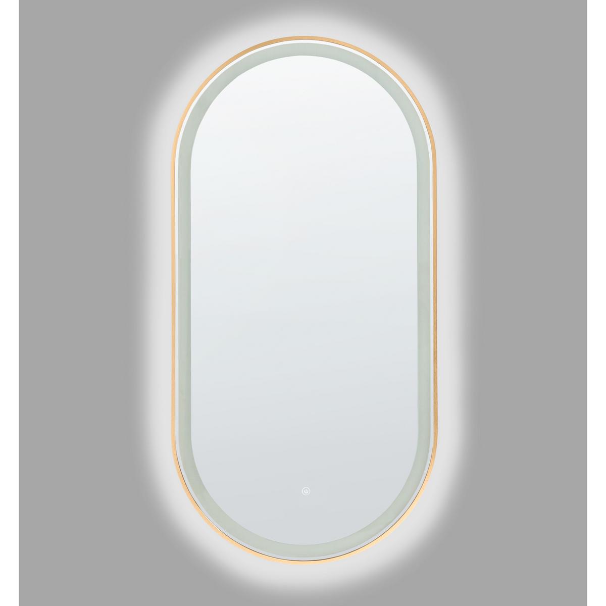 LED-BADEZIMMER-SPIEGEL 60/120 cm Silber Chiddes - Silberfarben/Goldfarben, Glas (60/120/3cm) - Beliani