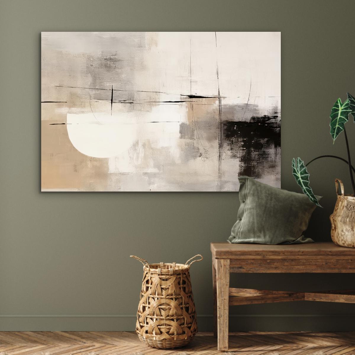 METALLBILD Abstrakt - Kunst - Grau Wanddeko 90x60 cm - Hellgrau, Metall (90/60cm) - MuchoWow