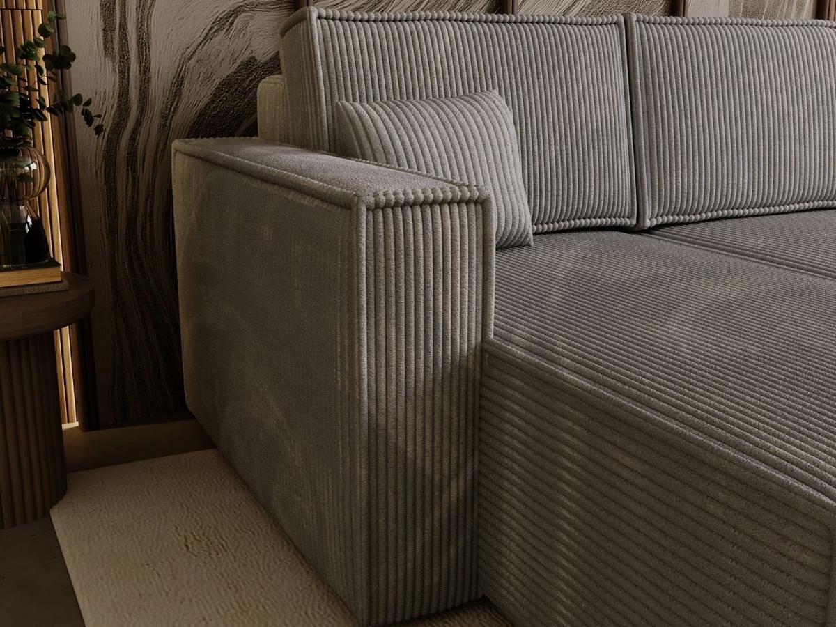 ECKSOFA Prato L Grau - Schwarz/Grau, Holz/Textil (253/145cm) - Graingold
