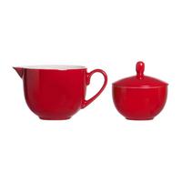 MILCHKÄNNCHEN & ZUCKERDOSE Doppio Rot - Rot, Keramik (1/2cm) - Ritzenhoff Breker