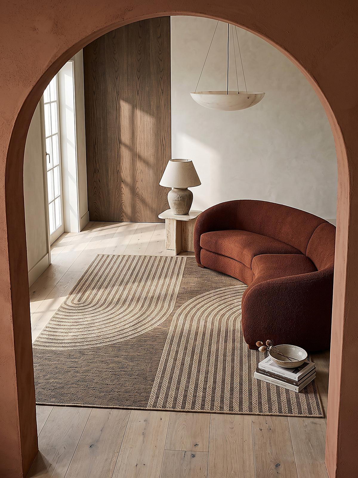 FLACHWEBTEPPICH Geometrisch CORDEV Polypropylen Natur 240 x 340 cm - Beige, Textil (240/340cm) - KADIMA DESIGN