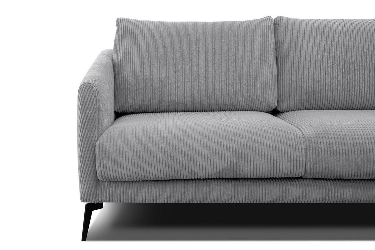 SOFA VILT 2,5-Sitzer, hellgrau - Hellgrau/Schwarz, Holzwerkstoff/Textil (202/89/94cm) - Wozimo