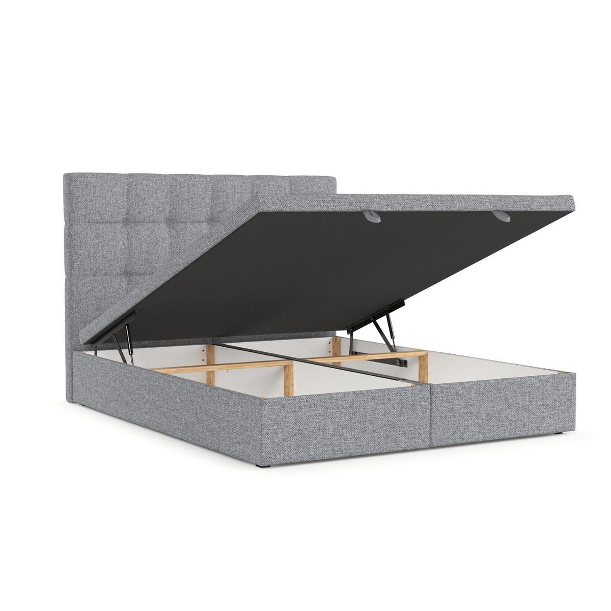 POLSTERBETT Guam mit Stauraum 200/200 cm Grau im Alta Stoff - Schwarz/Grau, Holz/Holzwerkstoff (200/200cm) - AltaBeds