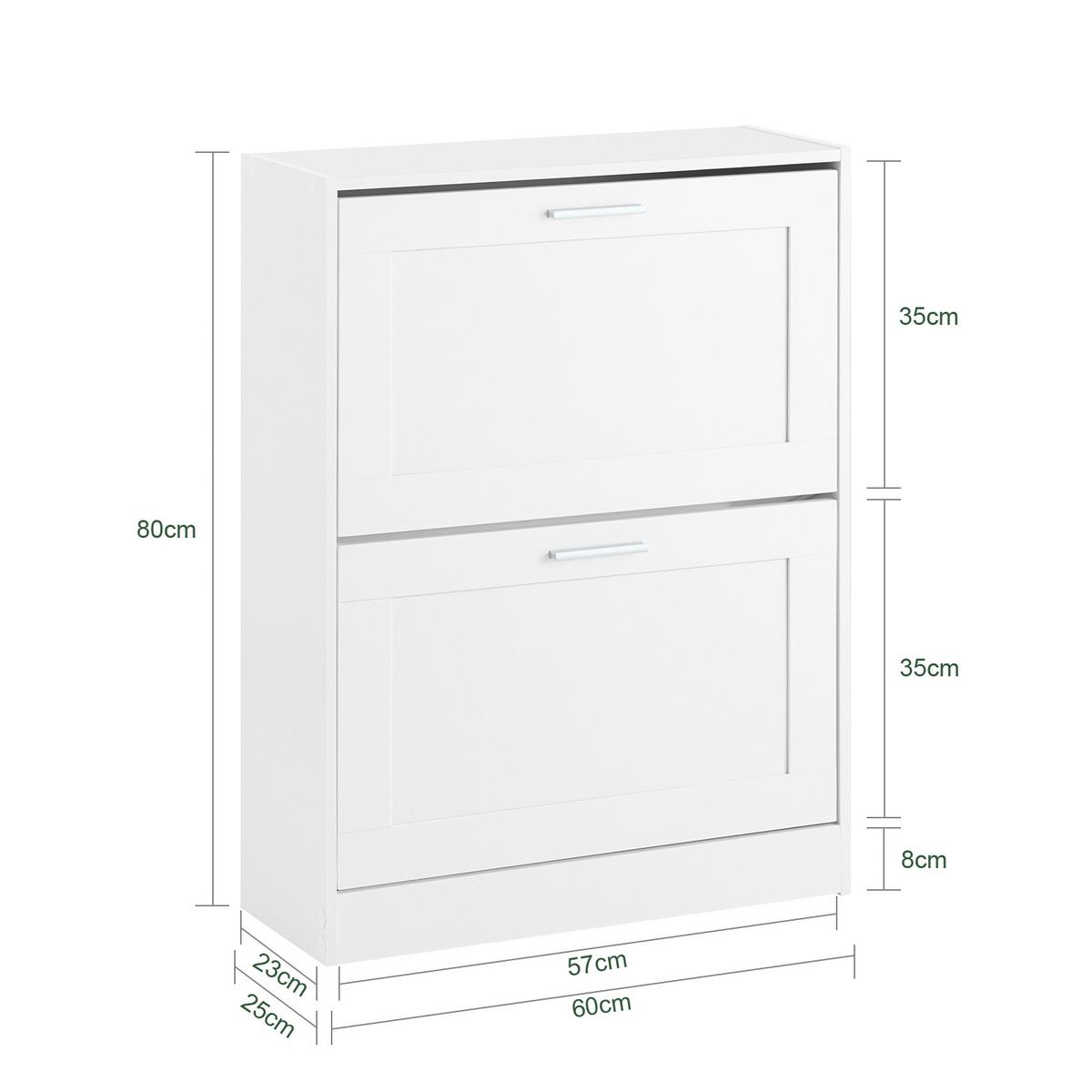 SCHUHSCHRANK Weiß - Weiß, Holzwerkstoff (60/80/25cm) - SoBuy
