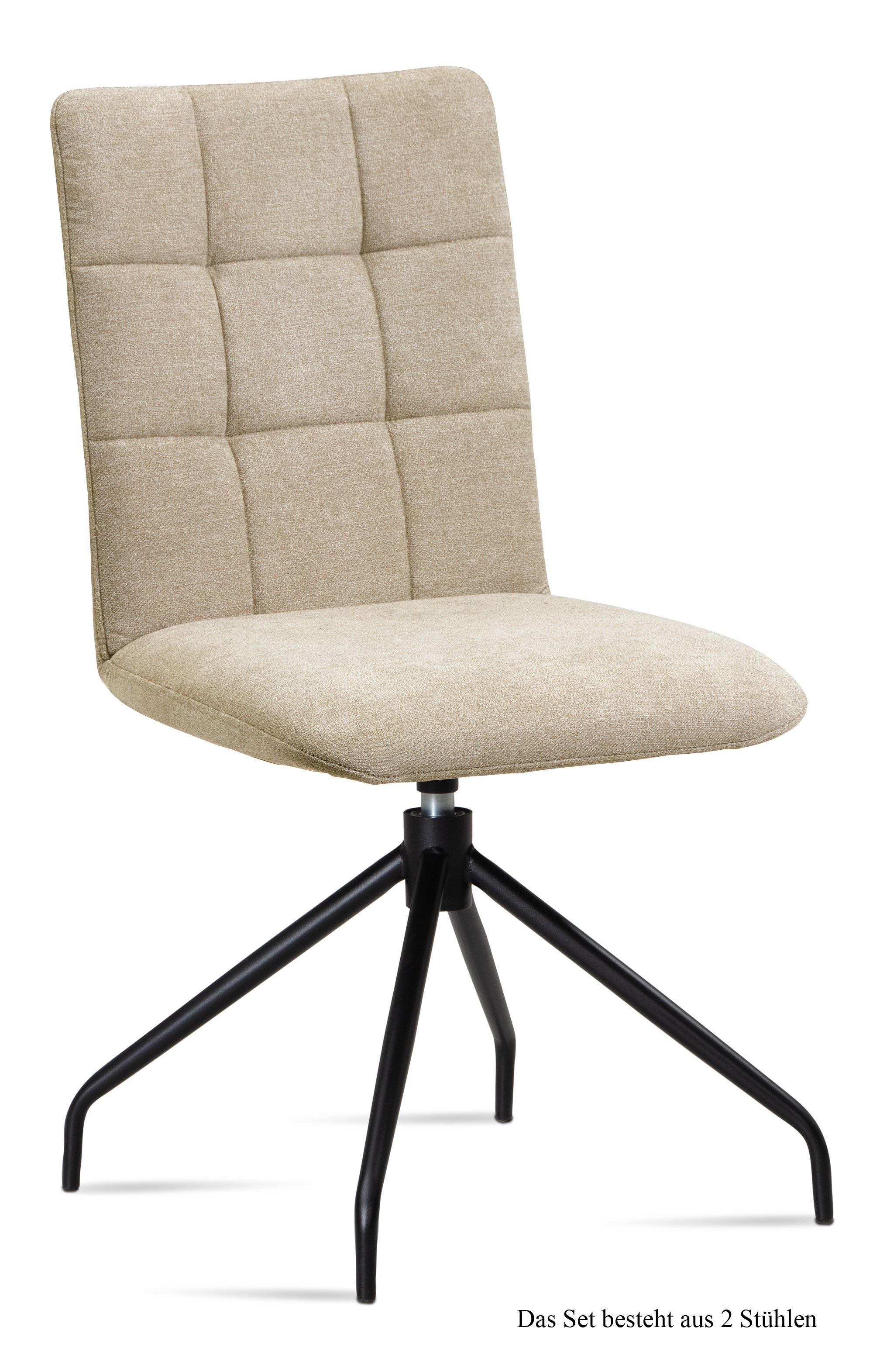 ESSZIMMERSTUHL drehbar (2er-Set) Dolley 47x91x60 Schwarz/Natur - Schwarz/Naturfarben, Kunststoff (60/91/47cm) - 58aufmkessel