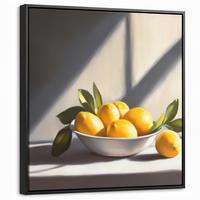 LEINWAND Bilder mit Rahmen - Zitronen - Stilleben - Gelb - 50x50 - Gelb, Textil (50/50cm) - MuchoWow