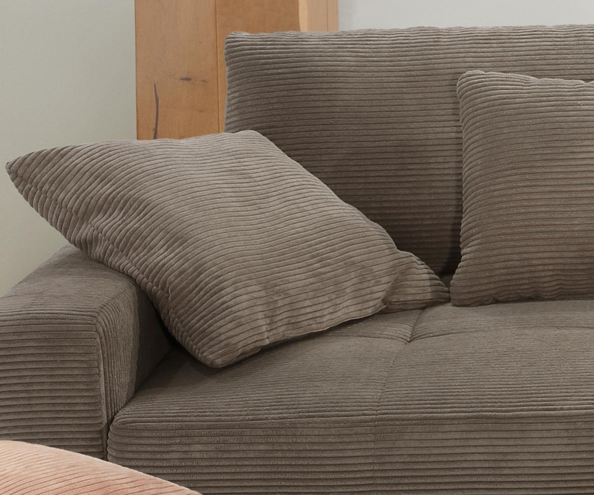 BIG-SOFA mit 2 Bettkästen, viel Stauraum, B274/T113/H84 cm, Liegefläche 103x241 cm, Cord Braun Taupe / 15264 - Schwarz/Braun, Kunststoff/Textil (284/84/113cm) - luma-home