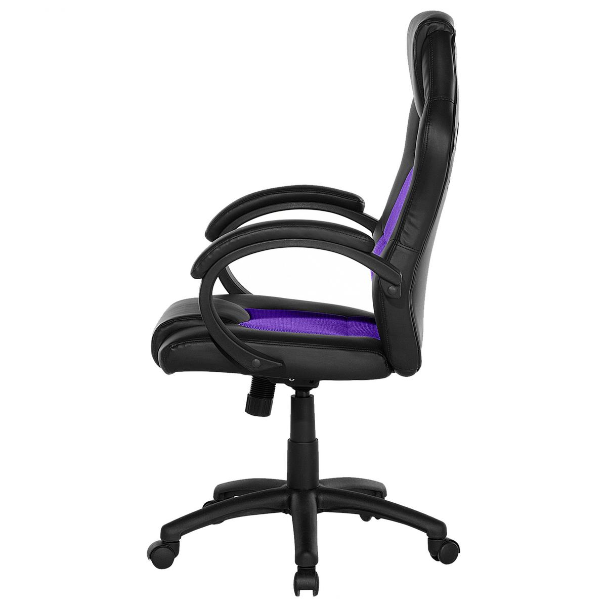GAMINGSTUHL Kunstleder Schwarz/Violett Fighter - Schwarz, Kunststoff/Textil (65/108/65cm) - Beliani