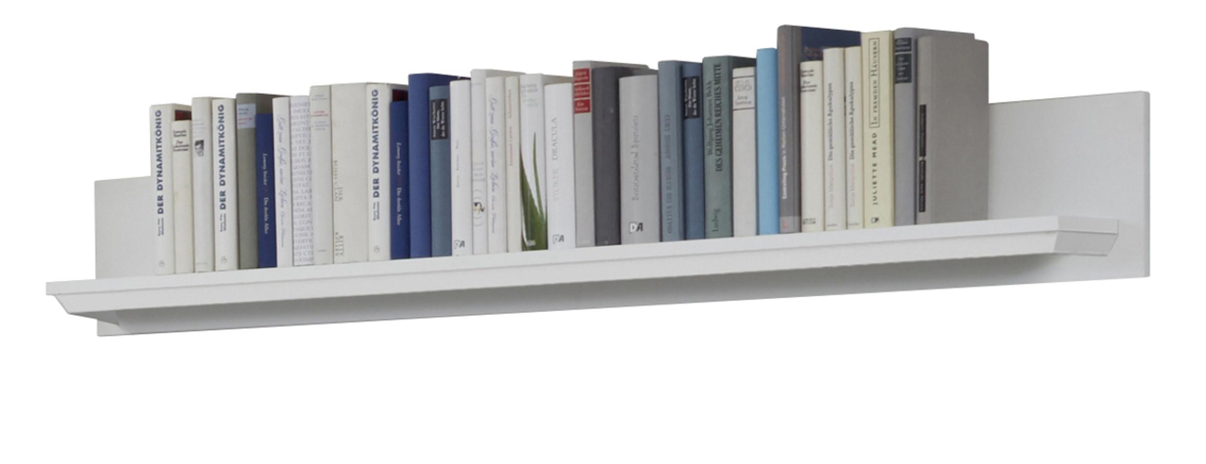 WANDBOARD weiß Landhaus, Wandregal 139 x 21 cm Bücherregal - Weiß, Holzwerkstoff (139/21/18cm) - Top.Furn