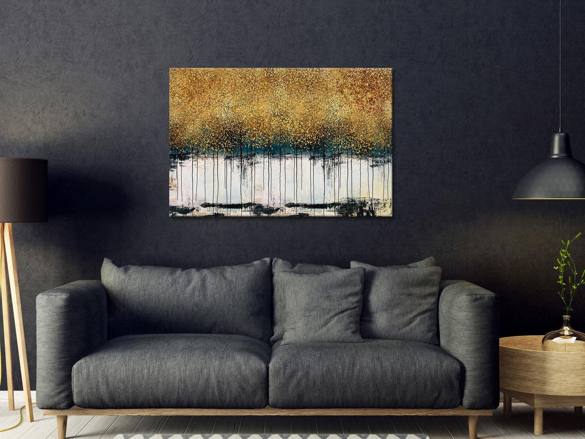 KUNSTDRUCK Gold 120/80 cm - Goldfarben/Grau, Textil (120/80cm) - KUNSTLOFT