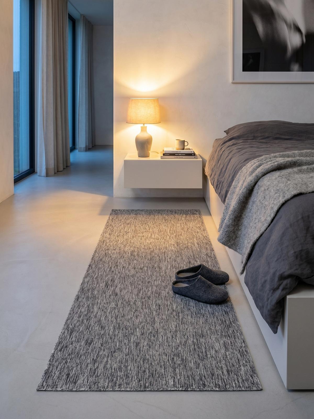 KURZFLORTEPPICH AMMER, einfarbig, Grau, 80 x 250 cm - Grau, Textil (250/80cm) - KADIMA DESIGN