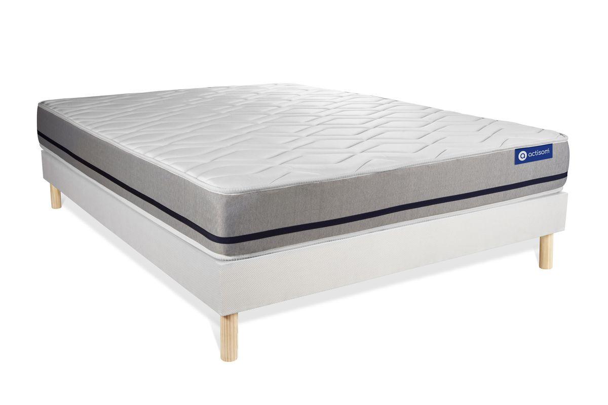 BETT Actimemo soft Memory-Schaum 160 x 190 cm h2 - Kit Bettgestell Weiß - Beige/Weiß, Karton/Holz (160/190cm) - ACTISOM