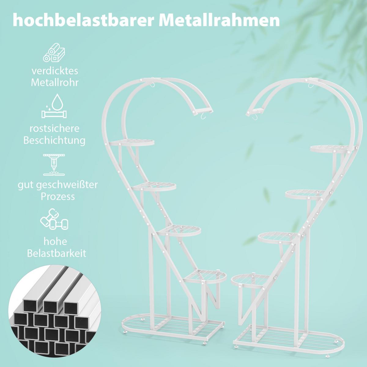 PFLANZENSTÄNDER Weiß - Weiß, Metall (71/148/30.5cm) - COSTWAY
