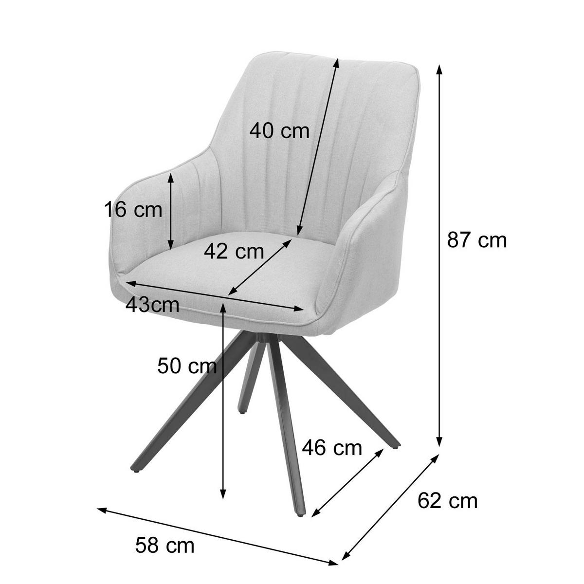 ESSZIMMERSTUHL Braun - Graubraun/Braun, Textil (58/87/62cm) - MCW