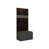 GARDEROBEN-SET Orion IV - Graphitfarben/Braun, Holzwerkstoff/Kunststoff (84/186/46cm) - MIRJAN24