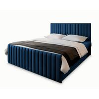 BOXBETT ARION 180x200 cm mit Matratze und Topper, H2+H3 - Blau - Blau, Holz (180/200cm) - MASSENO