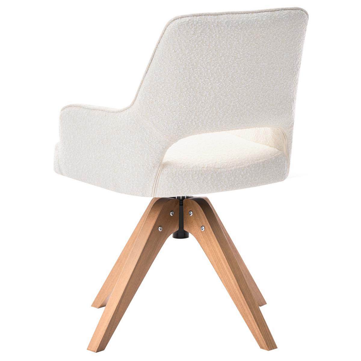 ESSZIMMERSTUHL drehbar Bouclé Hellbeige Moravia - Beige, Textil (56/83/66cm) - Beliani