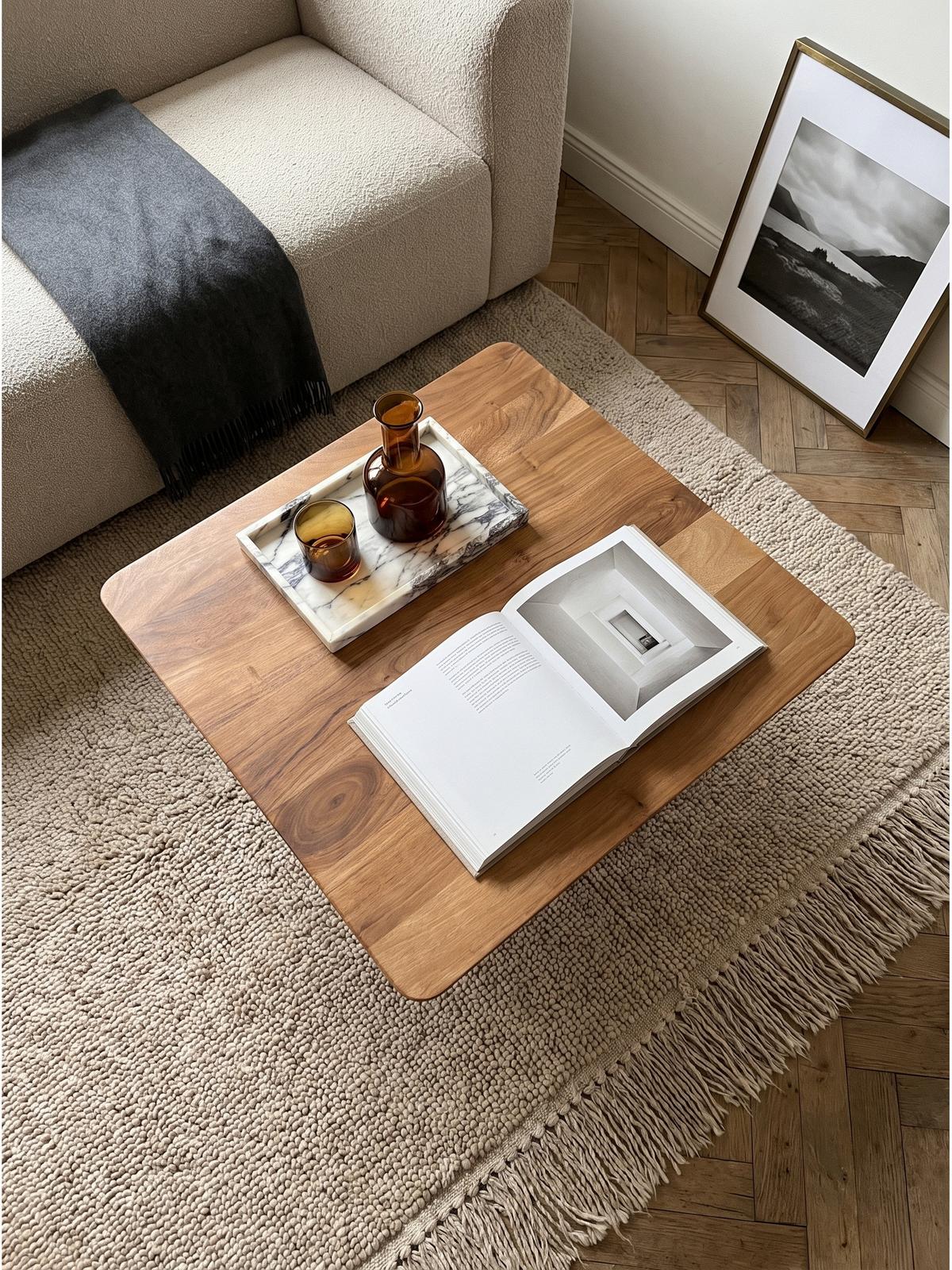 COUCHTISCH PERUGIA, Akazie Massivholz, Akazie-Schwarz, 60 x 60 x 40 cm - Schwarz/Akaziefarben, Holz/Metall (60/60/40cm) - KADIMA DESIGN