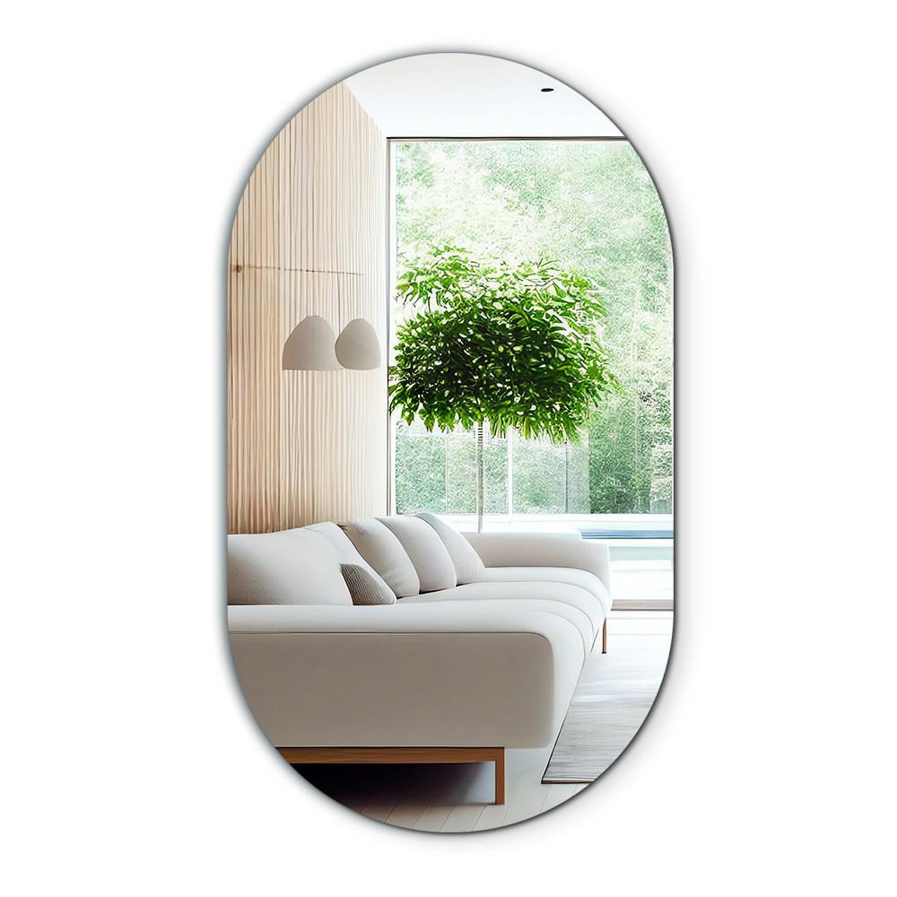 SPIEGEL 46 x 80 cm Oval - Blaugrau, Glas (46/80/0.4cm) - TULUP