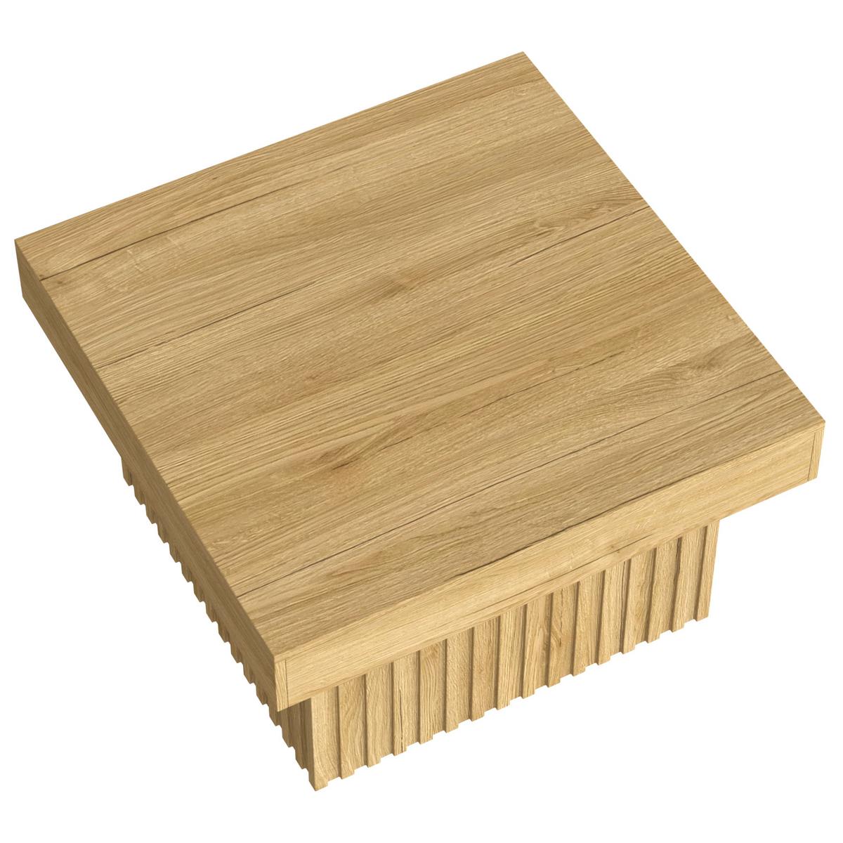 COUCHTISCH quadratisch natur mit rillen-optik & mdf-basis - Naturfarben, Holzwerkstoff (79/79/46cm) - Urban Meuble