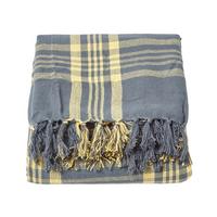 ÜBERWURF 225/255 cm, Schottenkaro, 100% Baumwolle - Gelb, Textil (225/255cm) - Homescapes