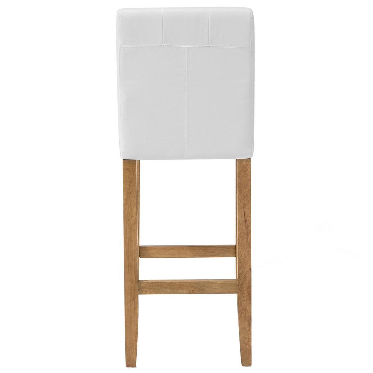 BARSTUHL 2er-Set Kunstleder Weiß Madison - Weiß, Holz/Textil (45/110/58cm) - Beliani