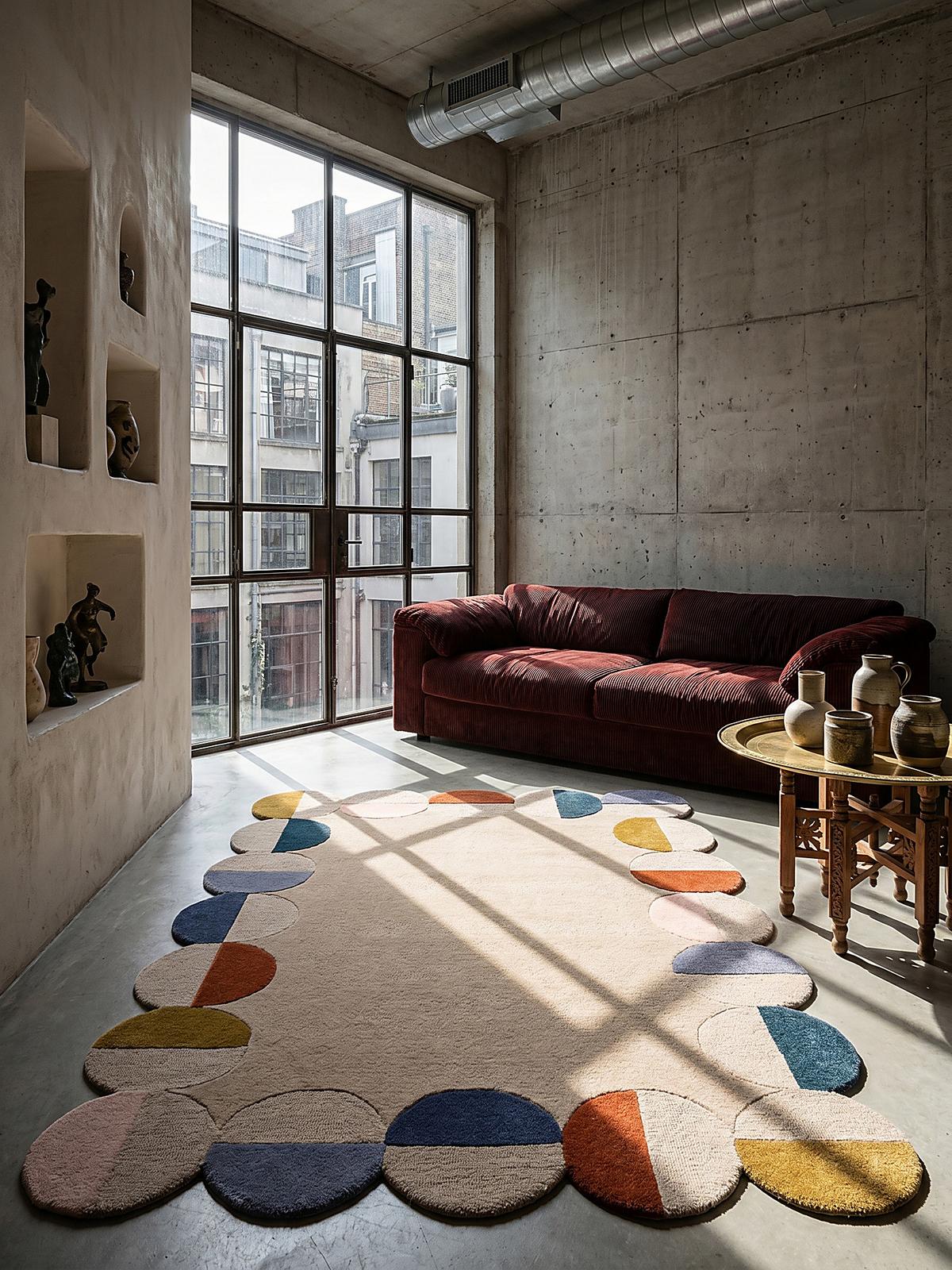 TEPPICH aus Wolle HALLEIN in Rost, geometrisch, 120 x 170 cm - Multicolor, Textil (170/120cm) - KADIMA DESIGN