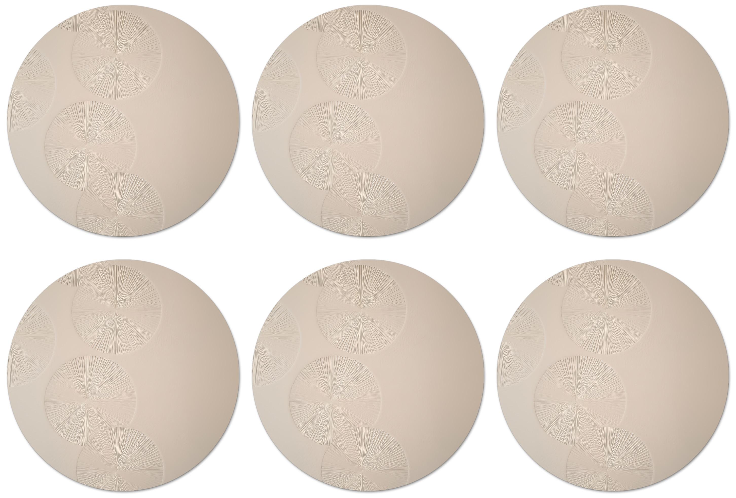GLASUNTERSETZER Japandi - Beige - Modern Tischuntersetzer 10x10 cm - Beige, Naturmaterialien (10/0.2cm) - MuchoWow