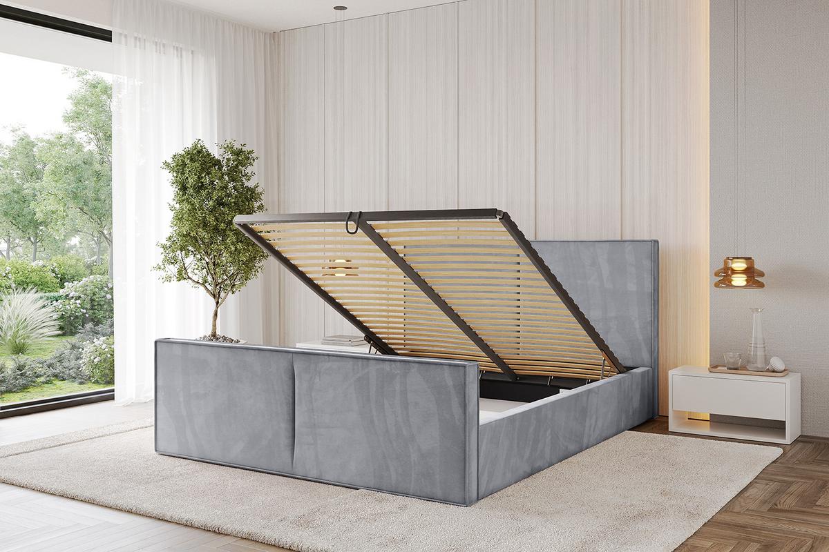 POLSTERBETT mit Bettkasten, Fußteil und Lattenrost, Boxbett ohne Matratze - VANTO-Z 180x200 Hellgrau - Hellgrau, Holzwerkstoff/Textil (180/200cm) - ALTDECOR