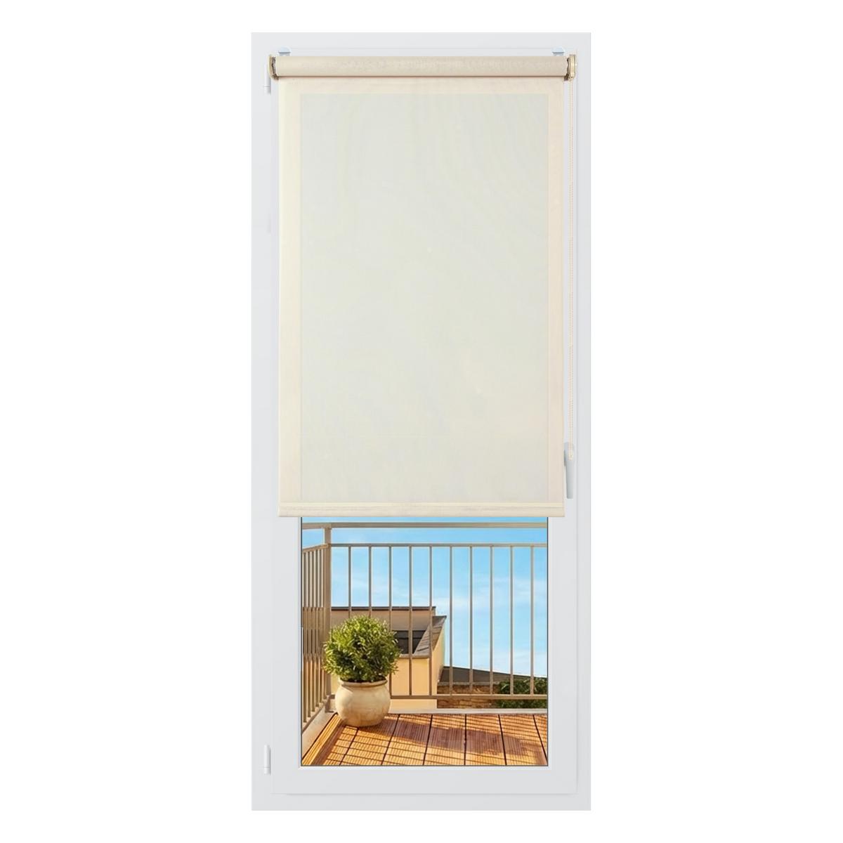 SCREEN-ROLLO Plus Easyfix Leinen 100x180 - Beige, Kunststoff (100/180/1cm) - STORESDECO