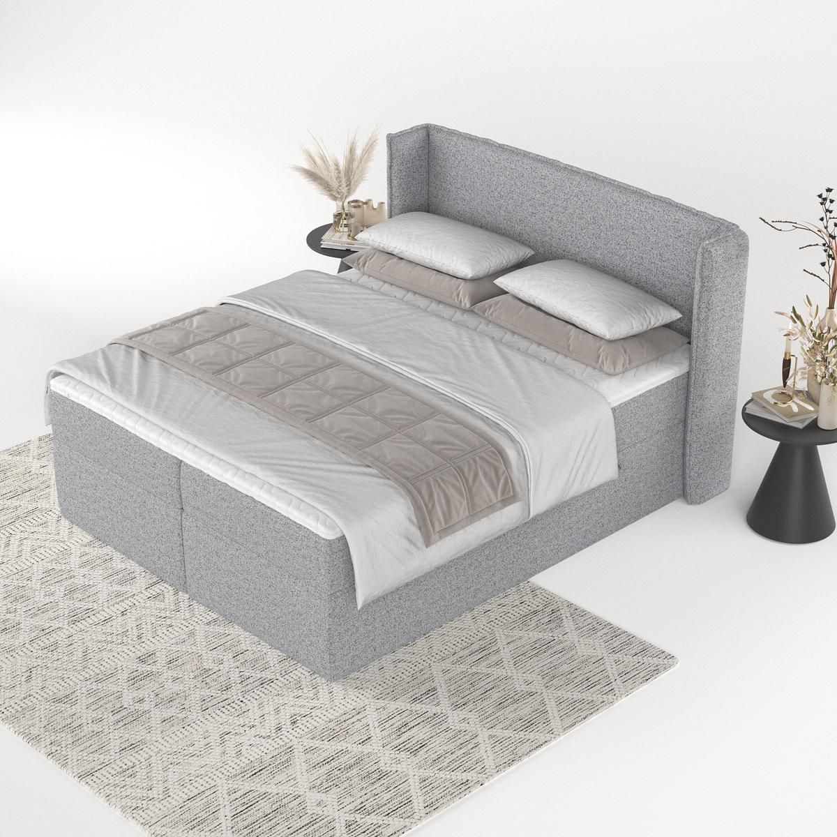 BOXBETT Viva 200/200 cm Grau im Riva Stoff - Schwarz/Grau, Holz/Holzwerkstoff (200/200cm) - AltaBeds