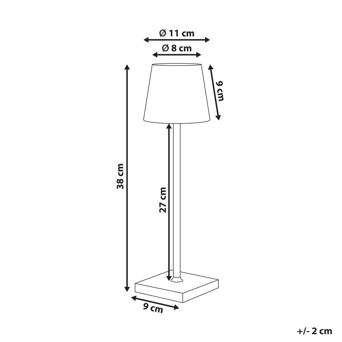 KABELLOSE LED Tischlampe mit Dimmer Metall Gold Abaro - Goldfarben, Metall (10/10/38cm) - Beliani