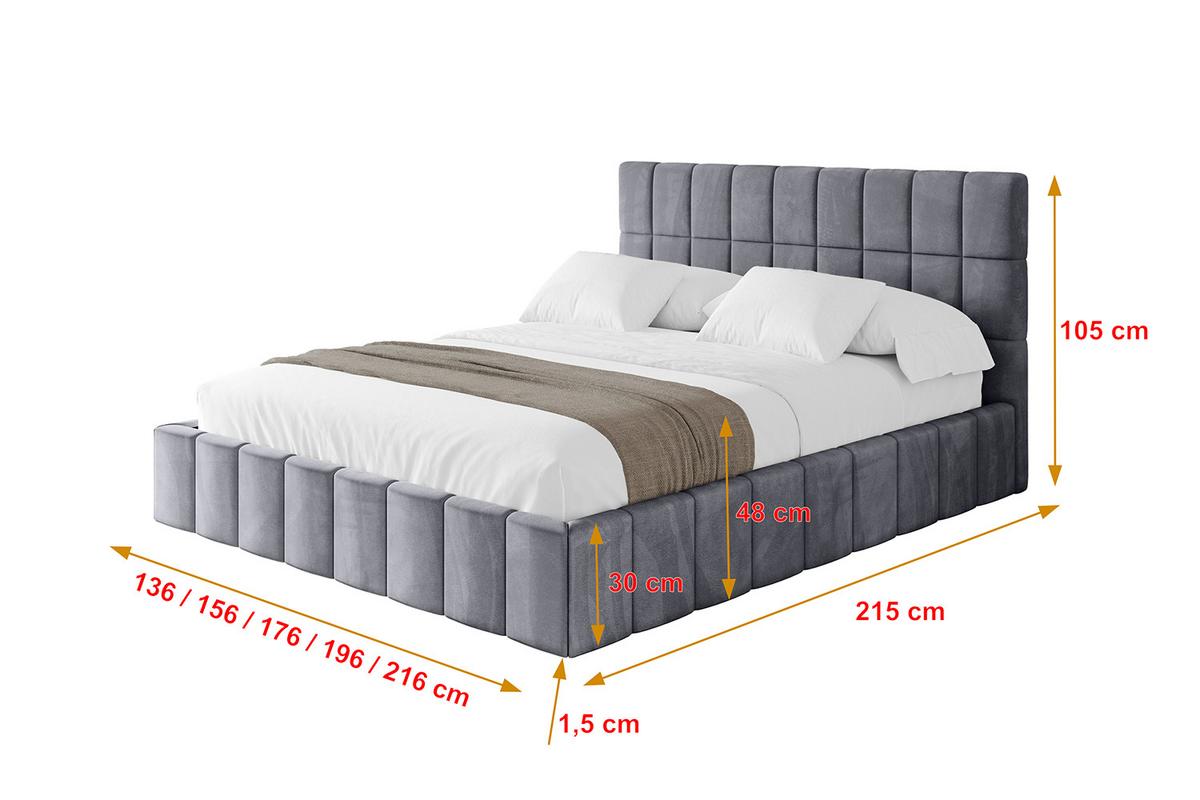 POLSTERBETT mit Bettkasten und Lattenrost, Boxbett ohne Matratze - AMEA 120x200 Dunkelgrau - Dunkelgrau, Holzwerkstoff/Textil (120/200cm) - ALTDECOR
