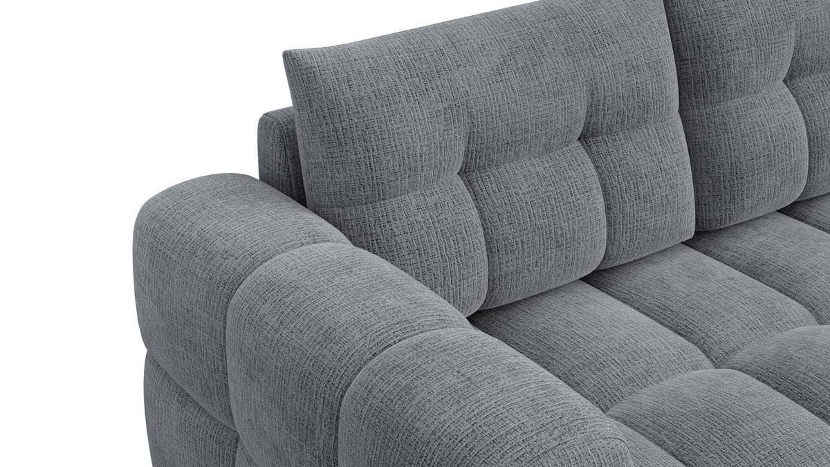 ECKSOFA CLOUDI 4-Sitzer rechts, dunkelgrau - Dunkelgrau/Schwarz, Holz/Textil (294/160cm) - Wozimo