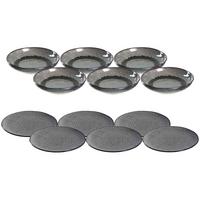TAFELSERVICE Matera anthrazit 12er Set - Anthrazit, Keramik (2/2/2cm) - Leonardo Living