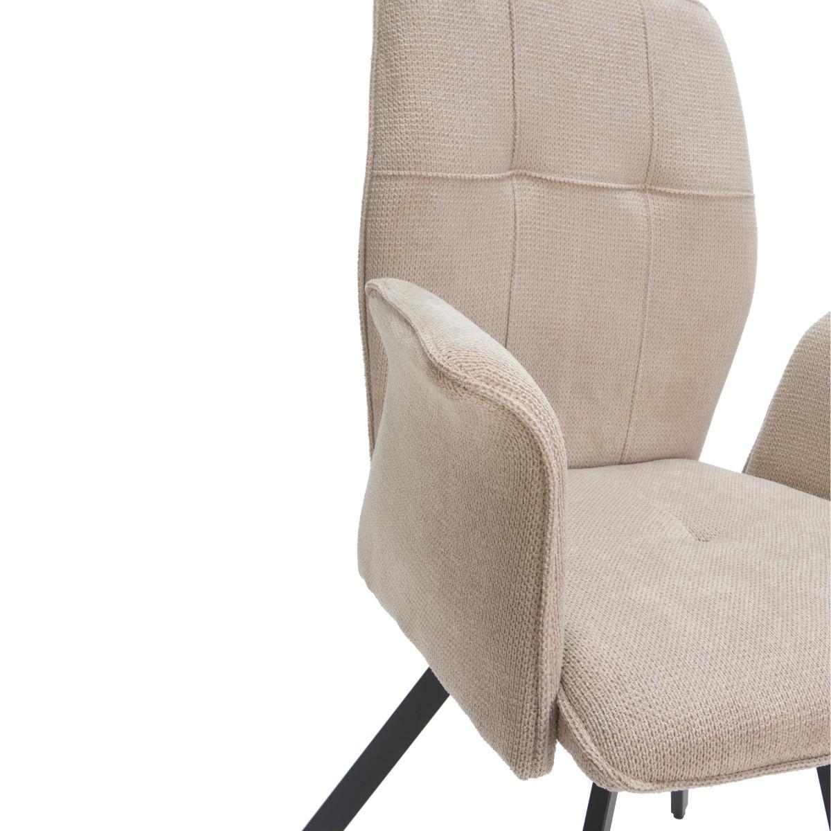 ESSZIMMERSTUHL Mery Beige 62/60/47 cm 2er-Set - Beige, Textil (60/47/62cm) - Calicosy