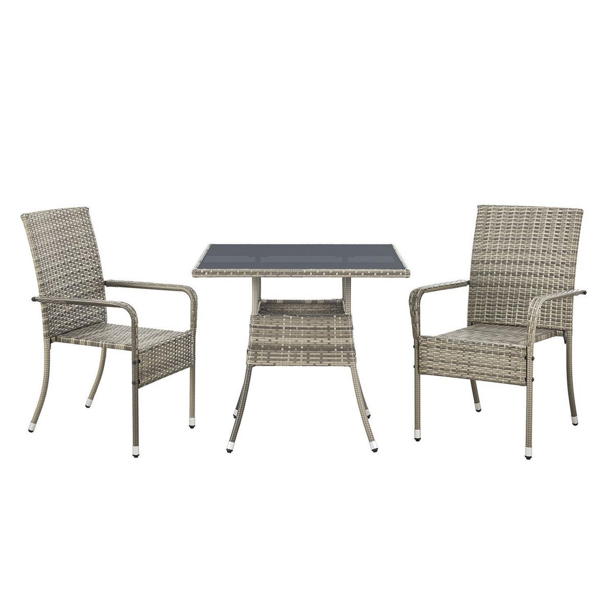 GARTENTISCH Yoro grau 80x80 cm - Grau, Kunststoff (80/80/73cm) - Juskys