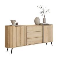 KOMMODE WILLOW 2D3S mit Schiebetüren - Eichefarben, Holzwerkstoff (196/82/40cm) - Lookway