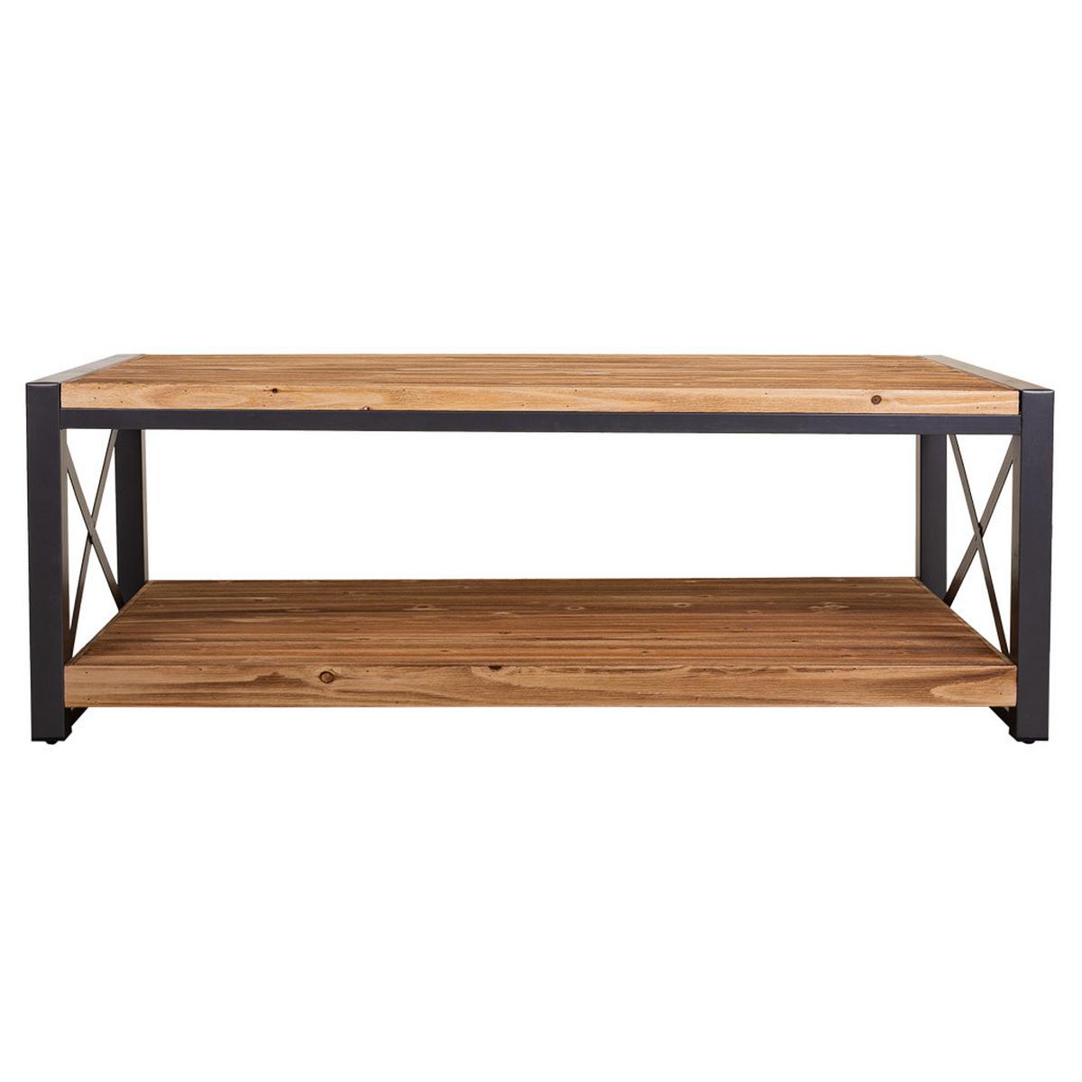 BEISTELLTISCH aus Metall und Holz, 122x60x44cm - Multicolor, Holz (60/122/44cm) - Wanderlust