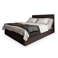 BOXBETT ASTOR 180x200 cm mit Matratze und Topper - Braun - Braun, Holz (180/200cm) - MASSENO